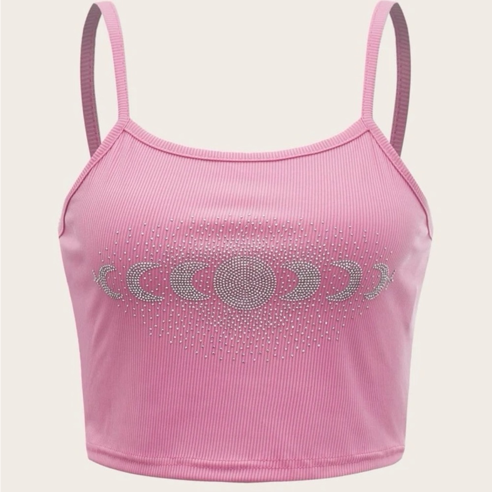 Pink rhinestone cami